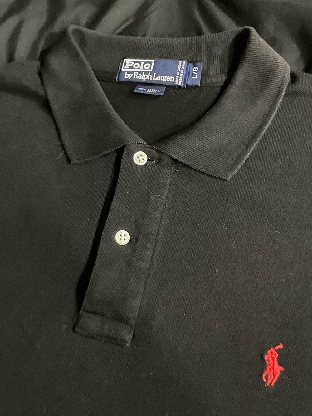Vintage 90’s Ralph Lauren Black Polo Shirt Made in Canada